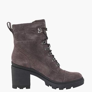 Brand New Marc Fisher Kachine Lace Up Ankle Boots, Dark grey suede, size 7.5